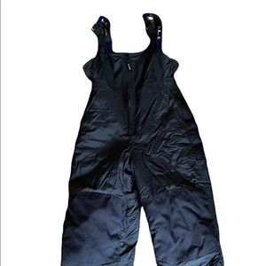 LL Bean size 10 kids black snow bibs EUC